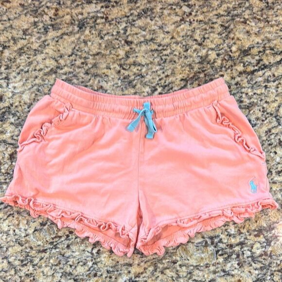 Kids Polo by Ralph Lauren Peach Ruffled Athletic Shorts - Picture 1 of 10